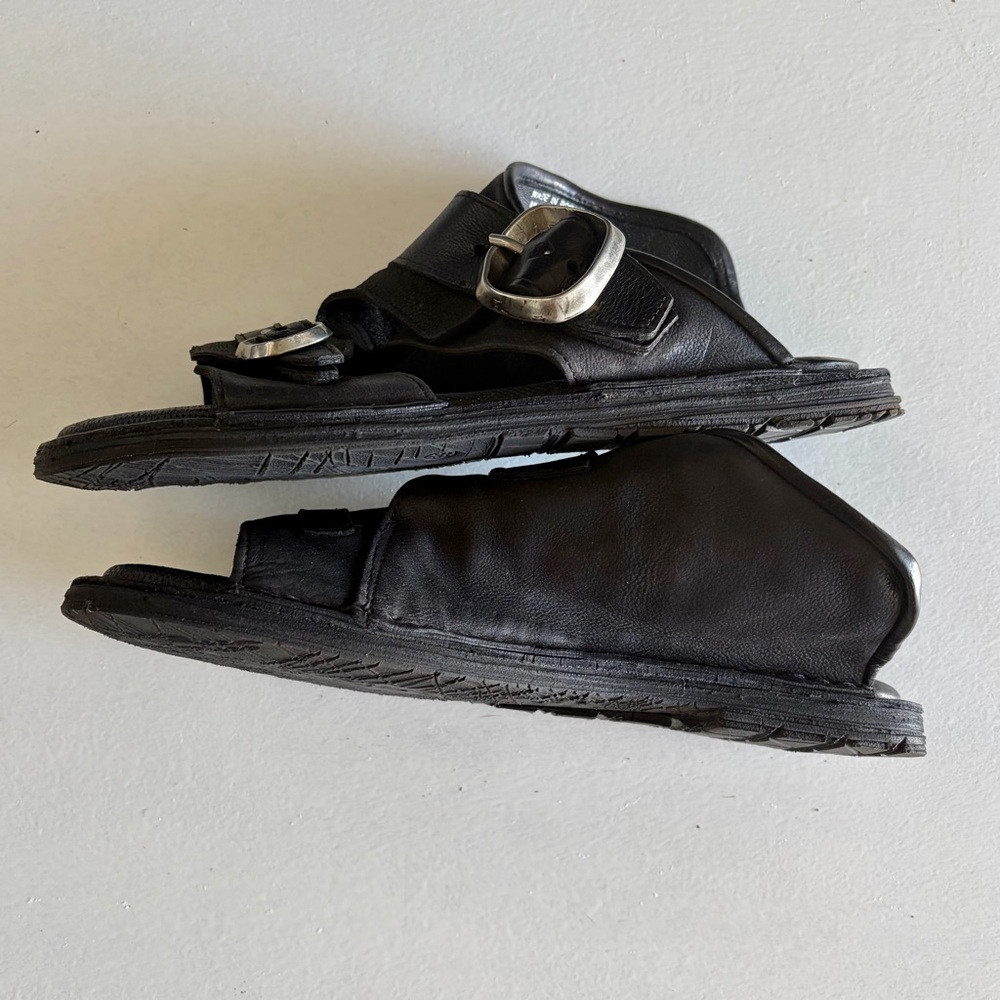 A.S. 98 Black Leather Sandals Made In Bosnia Excellent Condition Womans Size 39 - Picture 3 of 10